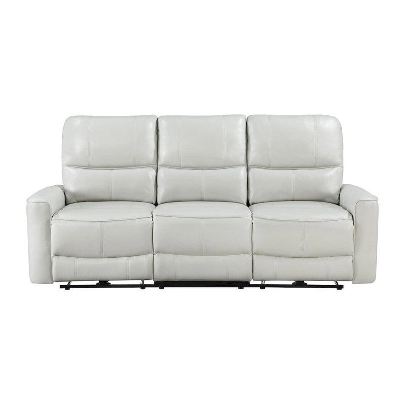Brown / Ivory Leatherette Power Reclining Sofa, 3-Seater