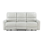 Brown / Ivory Leatherette Power Reclining Sofa, 3-Seater