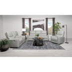 Brown / Ivory Leatherette Power Reclining Sofa, 3-Seater
