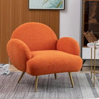 Boucle Sherpa Upholstered Accent Chair, Single Seat