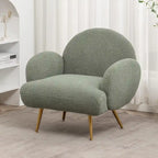 Boucle Sherpa Upholstered Accent Chair, Single Seat