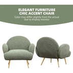 Boucle Sherpa Upholstered Accent Chair, Single Seat