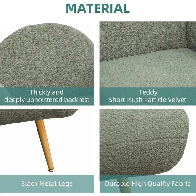 Boucle Sherpa Upholstered Accent Chair, Single Seat