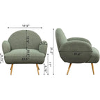 Boucle Sherpa Upholstered Accent Chair, Single Seat