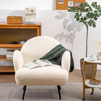 Boucle Sherpa Upholstered Accent Chair, Single Seat
