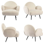 Boucle Sherpa Upholstered Accent Chair, Single Seat