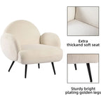 Boucle Sherpa Upholstered Accent Chair, Single Seat