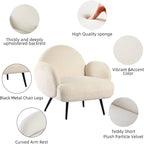 Boucle Sherpa Upholstered Accent Chair, Single Seat