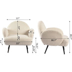 Boucle Sherpa Upholstered Accent Chair, Single Seat