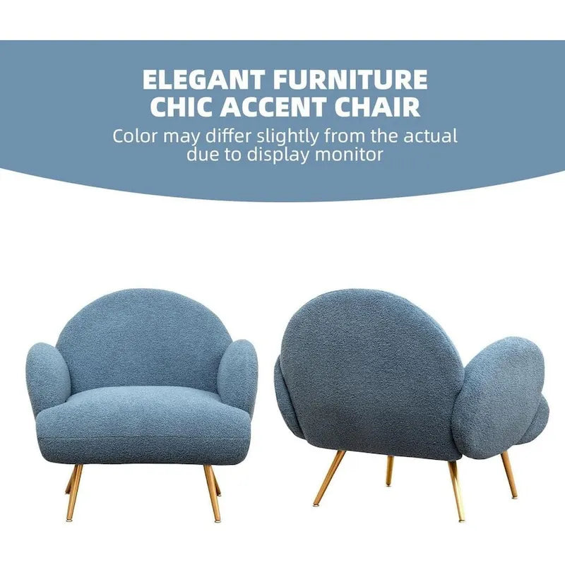 Boucle Sherpa Upholstered Accent Chair, Single Seat