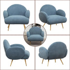 Boucle Sherpa Upholstered Accent Chair, Single Seat