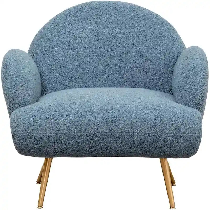 Boucle Sherpa Upholstered Accent Chair, Single Seat