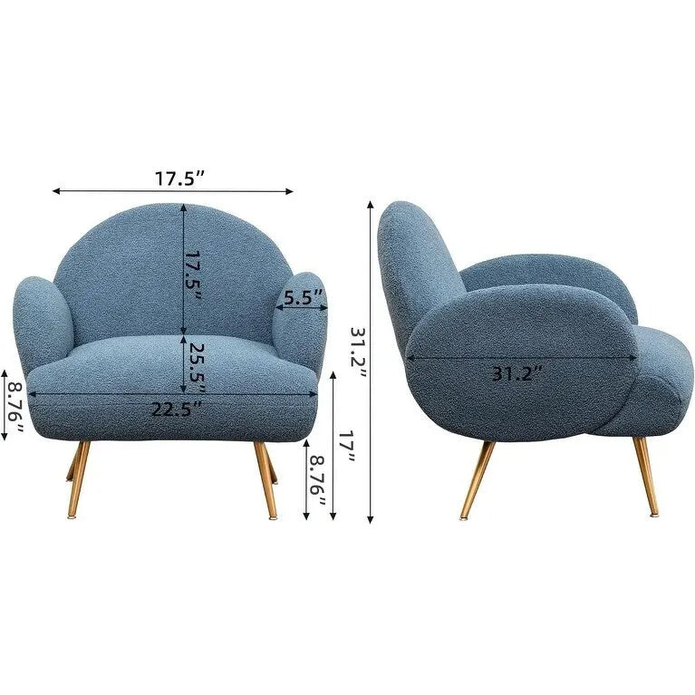Boucle Sherpa Upholstered Accent Chair, Single Seat