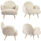 Boucle Sherpa Upholstered Accent Chair, Single Seat