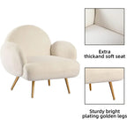 Boucle Sherpa Upholstered Accent Chair, Single Seat