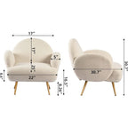 Boucle Sherpa Upholstered Accent Chair, Single Seat