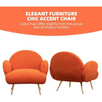 Boucle Sherpa Upholstered Accent Chair, Single Seat