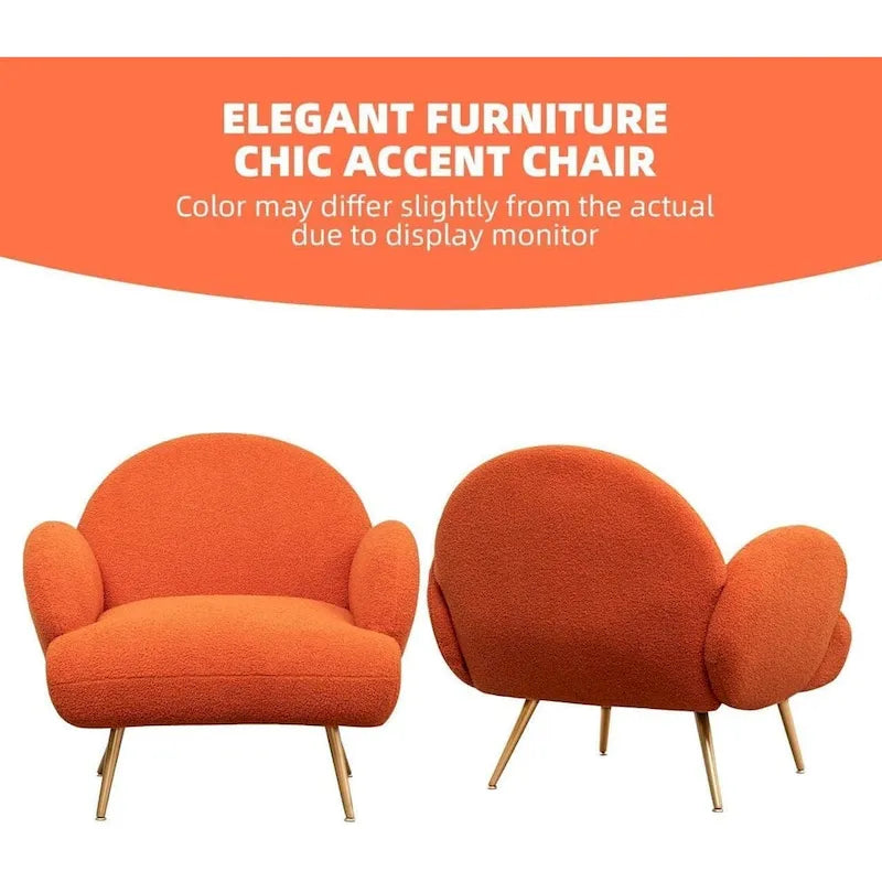 Boucle Sherpa Upholstered Accent Chair, Single Seat