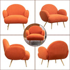 Boucle Sherpa Upholstered Accent Chair, Single Seat