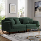 Corduroy Loveseat Sofa, 3-Seater, Beige/Grey/Orange/Green/Light Grey
