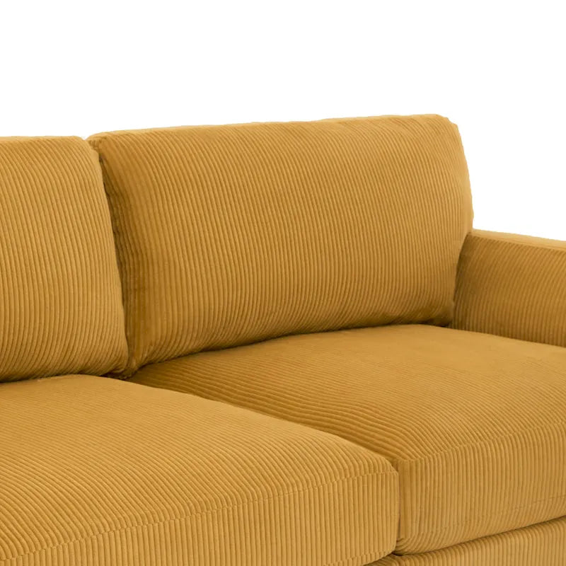 Corduroy Loveseat Sofa, 3-Seater, Beige/Grey/Orange/Green/Light Grey