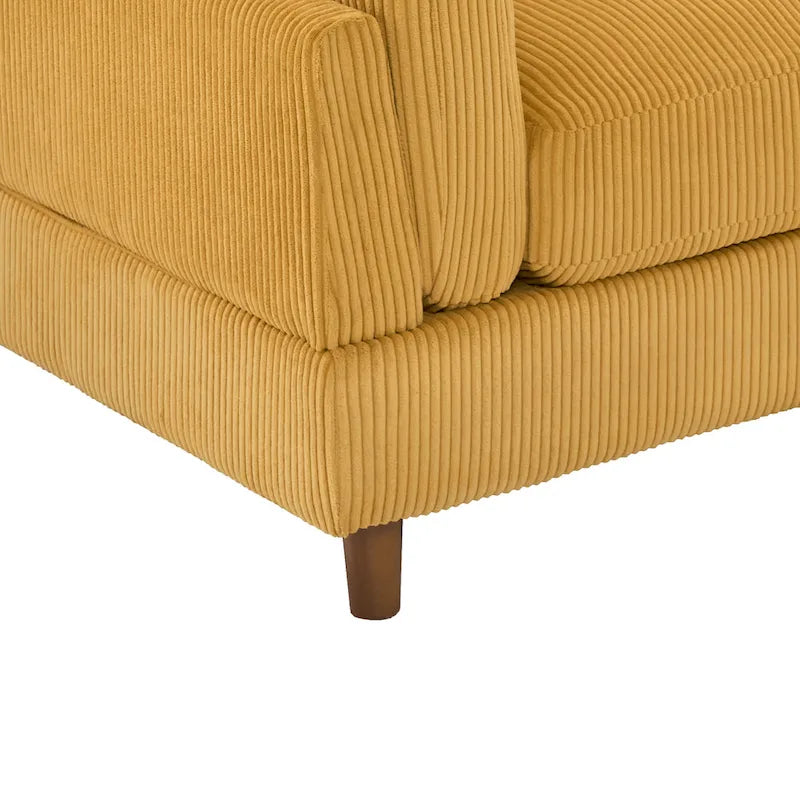 Corduroy Loveseat Sofa, 3-Seater, Beige/Grey/Orange/Green/Light Grey