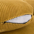 Corduroy Loveseat Sofa, 3-Seater, Beige/Grey/Orange/Green/Light Grey