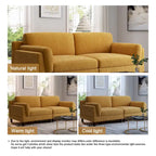 Corduroy Loveseat Sofa, 3-Seater, Beige/Grey/Orange/Green/Light Grey