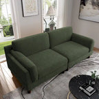 Corduroy Loveseat Sofa, 3-Seater, Beige/Grey/Orange/Green/Light Grey