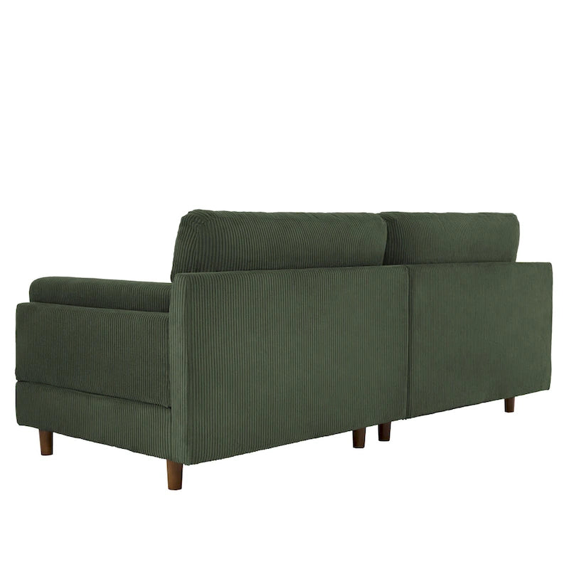Corduroy Loveseat Sofa, 3-Seater, Beige/Grey/Orange/Green/Light Grey