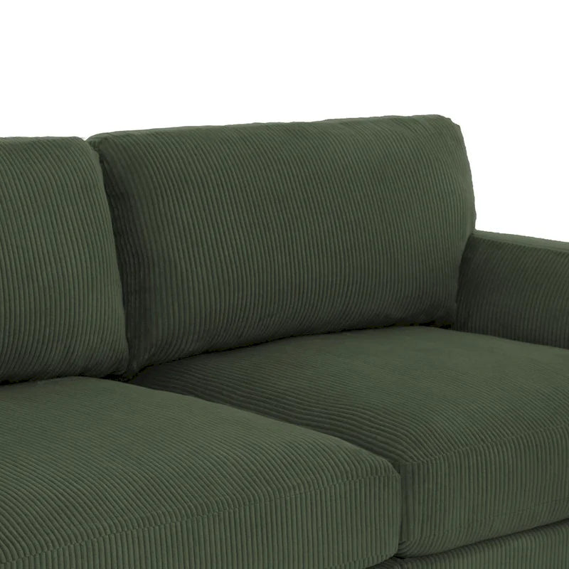 Corduroy Loveseat Sofa, 3-Seater, Beige/Grey/Orange/Green/Light Grey