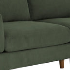 Corduroy Loveseat Sofa, 3-Seater, Beige/Grey/Orange/Green/Light Grey