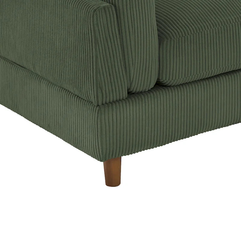 Corduroy Loveseat Sofa, 3-Seater, Beige/Grey/Orange/Green/Light Grey