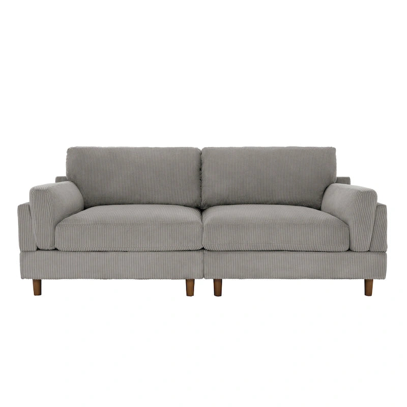 Corduroy Loveseat Sofa, 3-Seater, Beige/Grey/Orange/Green/Light Grey