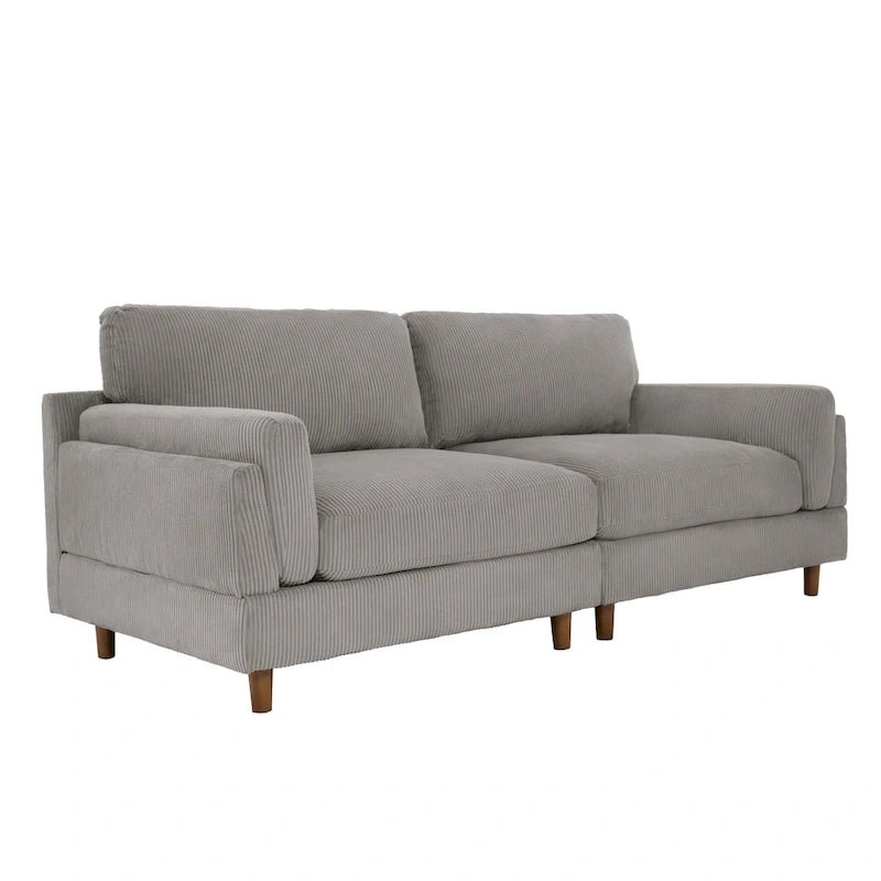 Corduroy Loveseat Sofa, 3-Seater, Beige/Grey/Orange/Green/Light Grey