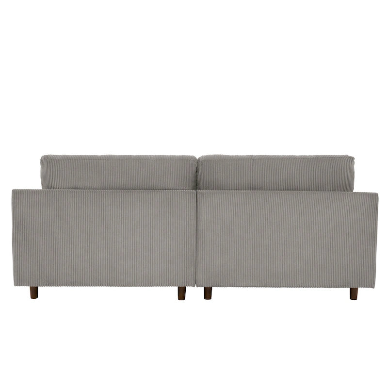 Corduroy Loveseat Sofa, 3-Seater, Beige/Grey/Orange/Green/Light Grey