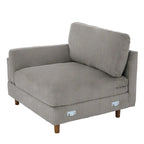 Corduroy Loveseat Sofa, 3-Seater, Beige/Grey/Orange/Green/Light Grey