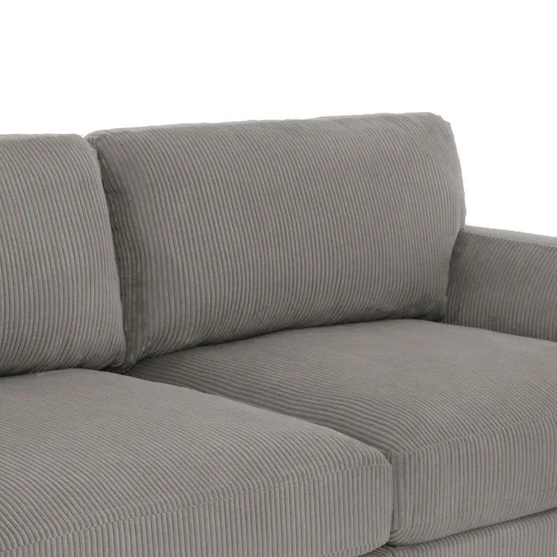 Corduroy Loveseat Sofa, 3-Seater, Beige/Grey/Orange/Green/Light Grey
