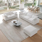 Khaki/Grey/White/Black | L-Shaped 3-Piece Sectional Sofa Set | Seats 5