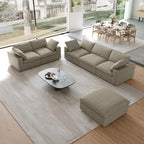 Khaki/Grey/White/Black | L-Shaped 3-Piece Sectional Sofa Set | Seats 5