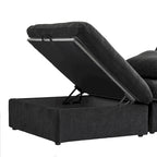 Khaki/Grey/White/Black | L-Shaped 3-Piece Sectional Sofa Set | Seats 5