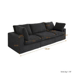 Khaki/Grey/White/Black | L-Shaped 3-Piece Sectional Sofa Set | Seats 5