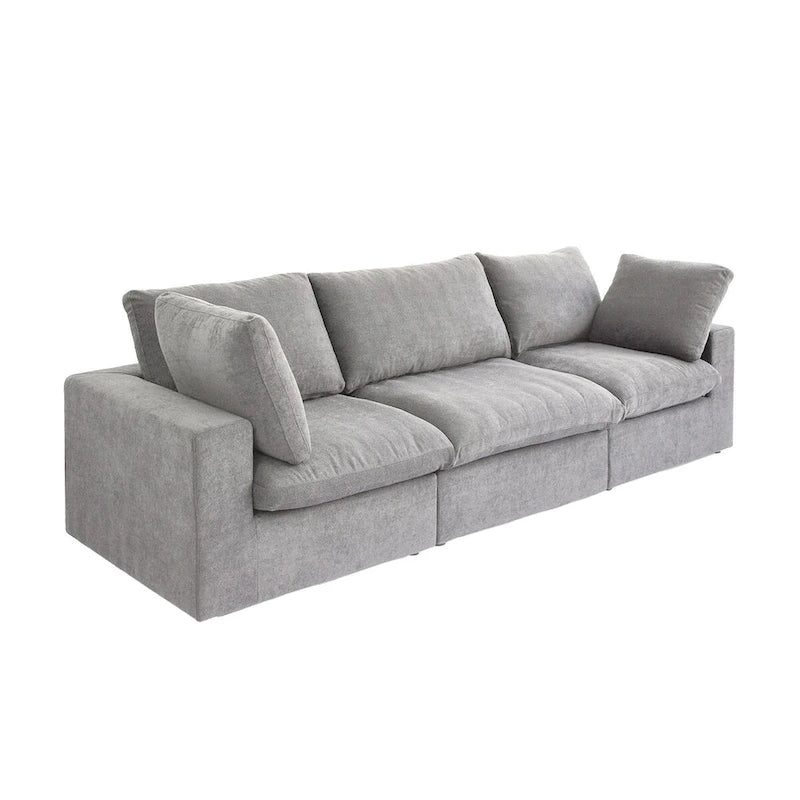 Khaki/Grey/White/Black | L-Shaped 3-Piece Sectional Sofa Set | Seats 5