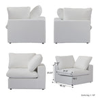 Khaki/Grey/White/Black | L-Shaped 3-Piece Sectional Sofa Set | Seats 5