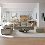 Khaki/Grey/White/Black | L-Shaped 3-Piece Sectional Sofa Set | Seats 5