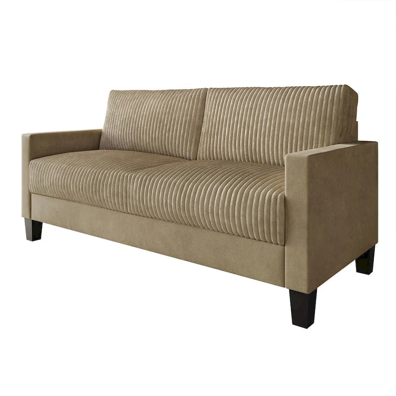 Corduroy Velvet 3-Seater Sofa, Mid-Century Style
