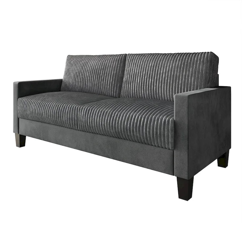 Corduroy Velvet 3-Seater Sofa, Mid-Century Style