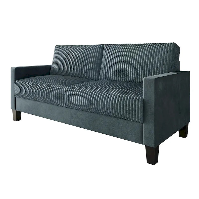 Corduroy Velvet 3-Seater Sofa, Mid-Century Style