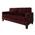 Corduroy Velvet 3-Seater Sofa, Mid-Century Style