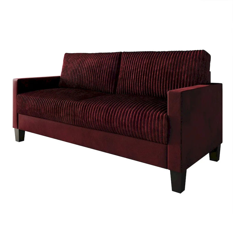 Corduroy Velvet 3-Seater Sofa, Mid-Century Style